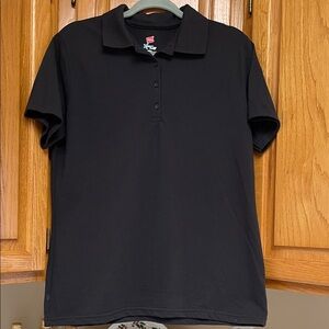 Hanes X-Temp Polo Shirt Black Apparel XL